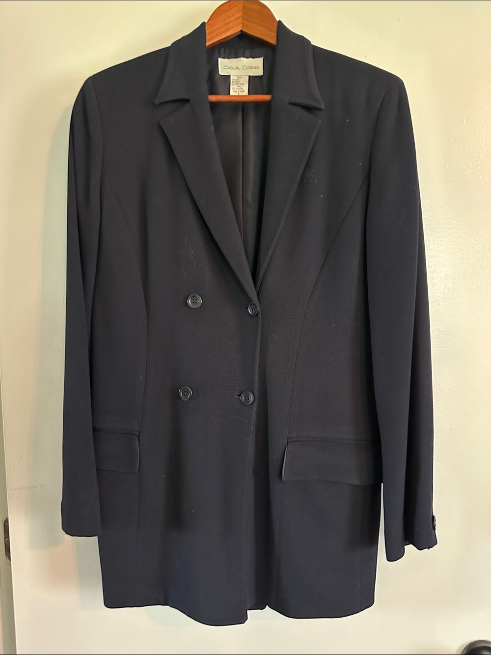 Casual Corner Women's Blue Double-Breasted Coat